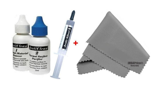 Picture of Arctic Silver AS5-12 Grams with ArctiClean 60 ML Combo Kit + Microfiber (7" X 6") Cleaning Cloth