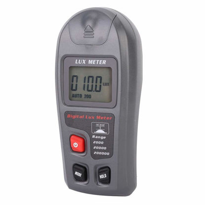 Picture of AUNMAS Digital Luxmeter Meter, Handheld Digital Electronic Luxmeter Light Meter Illuminometer Photometer with LCD Display Range 0.1-200000 Lux/0.01-20000 Fc High Accuracy ±4%