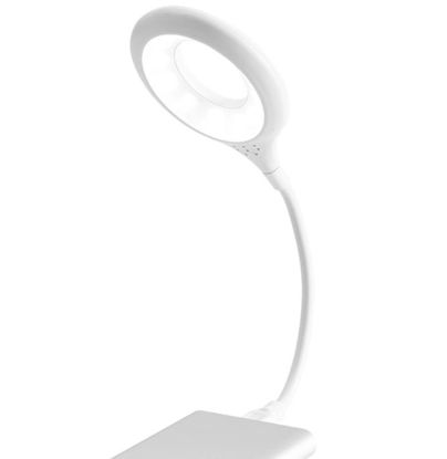 Picture of HVZUM White 2 PCS USB Connection Reading Lamp -Flexible LED Reading Lamp with Gooseneck -12-LEDs -Computer Lamp -Ideal for Travel for Laptop Notebook