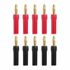 Picture of VCELINK 4mm Speaker Banana Plugs-Open Screw Type,24K Gold Plated Speaker Wire Banana Plugs Connectors (5 pair/10 pcs)