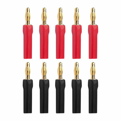 Picture of VCELINK 4mm Speaker Banana Plugs-Open Screw Type,24K Gold Plated Speaker Wire Banana Plugs Connectors (5 pair/10 pcs)