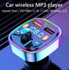 Picture of Bluetooth FM Transmitter for Car,Bluetooth Car Adapter with Dual USB Charging Car Charger MP3 Player Support TF Card & USB Disk,Hands Free Calling,7 Colors Led Backlit Light