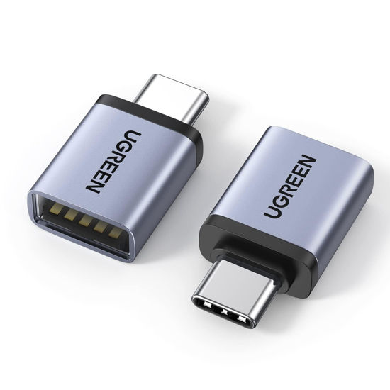 Picture of UGREEN USB to USB C Adapter 10Gbps,2 Pack USB C to USB Adapter USB C 3.2 Gen 2 Male to USB A Female Adapter Compatible with iPhone 15 Pro/Samsung/MacBook Pro/Air/iPad Pro,Thunderbolt 4/3,Gray