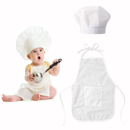 Picture of 2 PCS Baby Photography Props, Baby Chef Outfit for 6-24 Months, Chef Hat and Apron Photo Props Costume for Newborn Photoshoots Posing Photo Accessories (Boy)