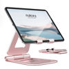 Picture of Nulaxy Aluminum Dual Foldable iPad Stand, Fully Adjustable Desktop Tablet Holder, iPad Accessories for Office Kindle Compatible with Mobile Devices iPad Pro/Air/Mini, iPhone Pro/Max/Plus, Rose Gold