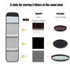 Picture of FOTGA 3-slot Camera Lens Filter Case Pouch Holder for 4x4 100mmx100mm Square Filter Circular Filter Up to 95mm CPL UV ND Filter,with Belt Loop,Cleaning Cloth, Water-Resistant Dustproof Shockproof