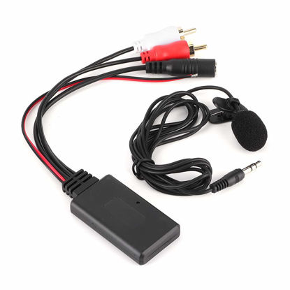 Picture of Bluetooth AUX Module, ABS Audio Music Adapter 2 RCA Cable Adapters with Hands Microphone Car Radio Adapter Module for Alpine for Pioneer