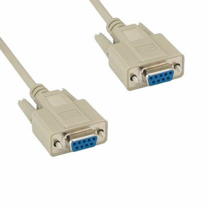 Picture of KENTEK 3 Feet FT DB9 Null Modem Female to Female Serial Cable Cord 28 AWG RS-232 Crossover 9 Pin F/F Molded D-Sub Port for DTE PC Mac Linux Data Transmission communication