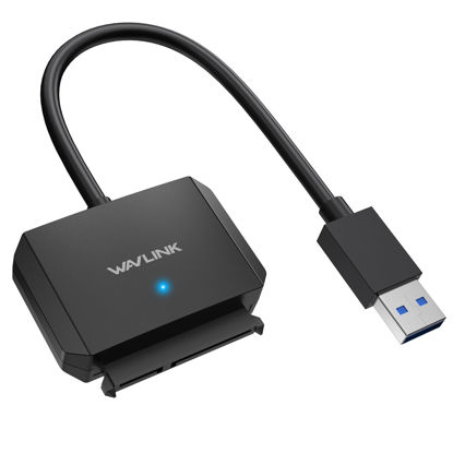 Picture of WAVLINK SATA to USB Type-A Hard Drive Cable, 5Gbps USB3.0 to Sata Cable Support UASP, External Hard Drive SATA I/II/III Connector 2.5" SSD/HDD and 3.5" HDD up to 18TB