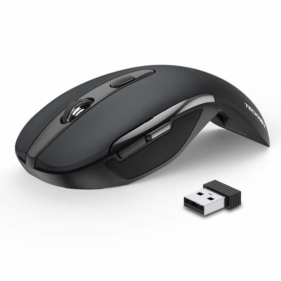 Picture of TECKNET Folding Wireless Mouse, 2.4G Travel Mouse with USB Receiver, Wireless Mouse for Laptop, Notebook, PC, Computer, Portable Mouse 3 Adjustable DPI 2000/1500/1000, 24 Months Battery Life