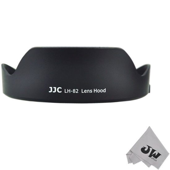 Picture of JW LH-82 Reversible Lens Hood Shade for Canon EF 16-35mm f/4L is USM Lens Replaces Canon EW-82 + JW emall Micro Fiber Cleaning Cloth