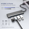 Picture of ANYPLUS USB Hub, USB 3.0 Hub Aluminum Alloy Ultra Slim USB Splitter, Portable 4 Port USB Extender, USB Hub for Laptop, PC, MacBook, iMac, Surface Pro, Mac Pro, Flash Drive, XPS 【Black】