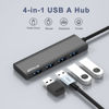 Picture of ANYPLUS USB Hub, USB 3.0 Hub Aluminum Alloy Ultra Slim USB Splitter, Portable 4 Port USB Extender, USB Hub for Laptop, PC, MacBook, iMac, Surface Pro, Mac Pro, Flash Drive, XPS 【Black】