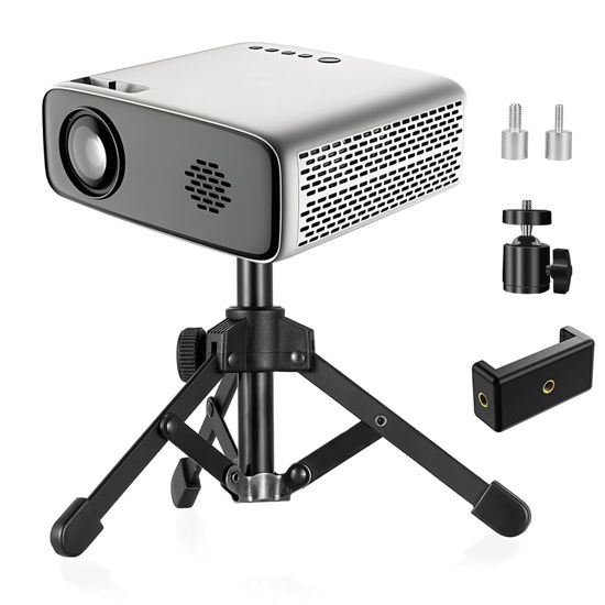 Picture of JCWINY Mini Projector Stand, Table Top Mini Projector Tripod Stand with Tilt Angle Adjustable Small Tripod for Projector Mini, Cameras, DSLR, Smartphones