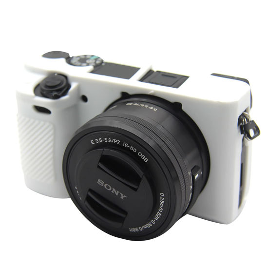 Picture of Easy Hood Case for Sony Alpha A6100 A6300 A6400 ILCE-6100 ILCE-6300 ILCE-6400 Digital Camera, Anti-Scratch Soft Silicone Housing Protective Cover Protector Skin (White)