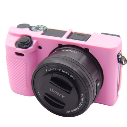 Picture of Easy Hood Case for Sony Alpha A6100 A6300 A6400 ILCE-6100 ILCE-6300 ILCE-6400 Digital Camera, Anti-Scratch Soft Silicone Housing Protective Cover Protector Skin (Pink)