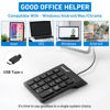 Picture of Huifen Type C Number Pad, USB 19 Keys Mini Number Keyboard Plug & Play Financial Accounting Numpad Office Home Portable Slim Numeric Keypad for Laptop Phone PC Tablet Notebook (Black)