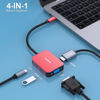 Picture of BENFEI USB C HUB 4in1, USB Type-C to HDMI VGA Adapter, USB C to USB Adapter, USB Type-C Power Delivery, Compatible with iPhone 15 Pro/Max, MacBook Pro/Air 2023, iPad Pro, iMac, S23, XPS 17