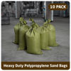 Picture of Heavy Duty Polypropylene Sand Bags 14" x 25", Set of 1 (10) Sandbags with 42 Grams of Material Each for Flooding Prevention, Useful Flood Bags can Carry up to 50lb, with Long Lasting UV Protection