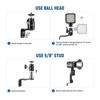 Picture of NEEWER 2 Pack E Type Wall Ceiling Mount, Ring Light Wall Mount Bracket with Detachable Ball Head, 5/8" Stud, 1/4" Screw for Flash Strobe Camera Monitor Studio Lighting, Max Load: 4.4lb/2kg, TS007