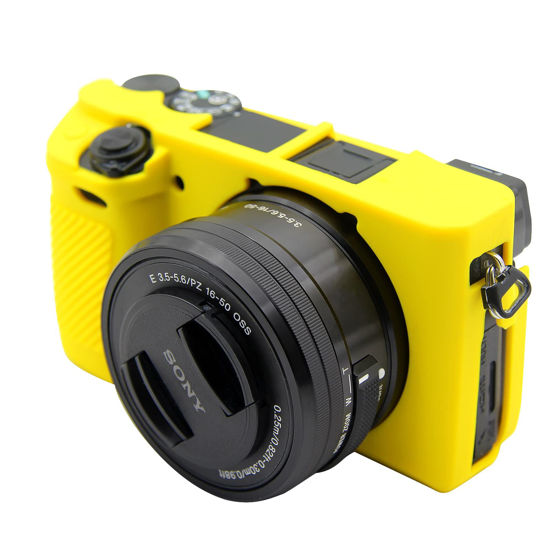 Picture of Easy Hood Case for Sony Alpha A6100 A6300 A6400 ILCE-6100 ILCE-6300 ILCE-6400 Digital Camera, Anti-Scratch Soft Silicone Housing Protective Cover Protector Skin (Yellow)