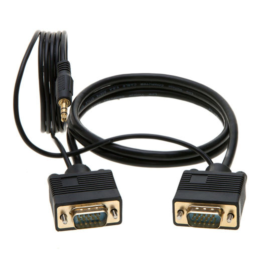 Picture of Cables Direct Online 6FT SVGA + Audio Monitor Cable - Male to Male VGA to VGA 1080P for PC, Projector, Laptop, TV