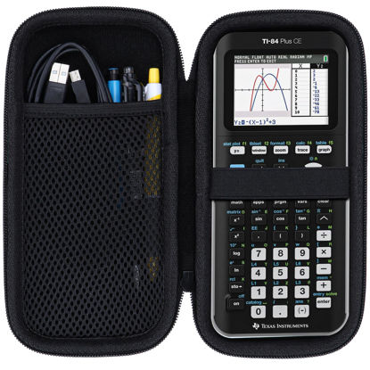 Picture of Lebakort Hard Case Compatible with Texas Instruments TI-84 Plus CE/TI-84 Plus/TI-Nspire CX II CAS/TI-Nspire CX II/TI-83 Plus/TI-89 Titanium/TI-85 / TI-86 Color Graphing Calculator (Black)