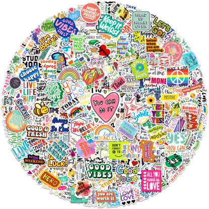 Picture of Greingways 300 PCS Inspirational Stickers for Adults, Motivational Water Bottle Stickers for Teens Kids Teachers, Journaling Scrapbook Laptop Positive Quote Vinyl Stickers for Vision Board Supplies