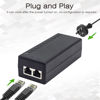 Picture of UltraPoE Gigabit PoE Injector/PoE+ Ethernet Adapter，30W 48V 10/100/1000Mbps IEEE 802.3af / at,Power Over Ethernet Adapter Up to 100M Range for CCTV Camera IP Phone