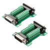 Picture of Jienk 2Pcs DB15 Male to Female Terminal Breakout Board, RS232 D-SUB Serial to 15pin Port Terminal Block Gender Changer Connector