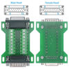 Picture of Jienk 2Pcs DB15 Male to Female Terminal Breakout Board, RS232 D-SUB Serial to 15pin Port Terminal Block Gender Changer Connector