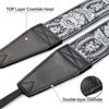 Picture of Padwa Lifestyle Camera Strap - 2" Full Grain Leather Ends Camera Straps for Photographers, Vintage Embroidered Cotton Weave Soft Suede Fabric Padded Strap Quick Release fits All Cameras