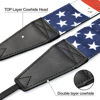 Picture of Padwa Lifestyle American Flag Print Camera Strap - 2" Full Grain Leather Ends, Vintage Flag Pattern Camera Straps for Photographers, Soft Chamois Velvet Padded Strap Quick Release fits All Cameras