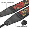 Picture of Padwa Lifestyle Camera Strap - 2" Full Grain Leather Ends Camera Straps for Photographers, Vintage Embroidered Cotton Weave Soft Suede Fabric Padded Strap Quick Release fits All Cameras