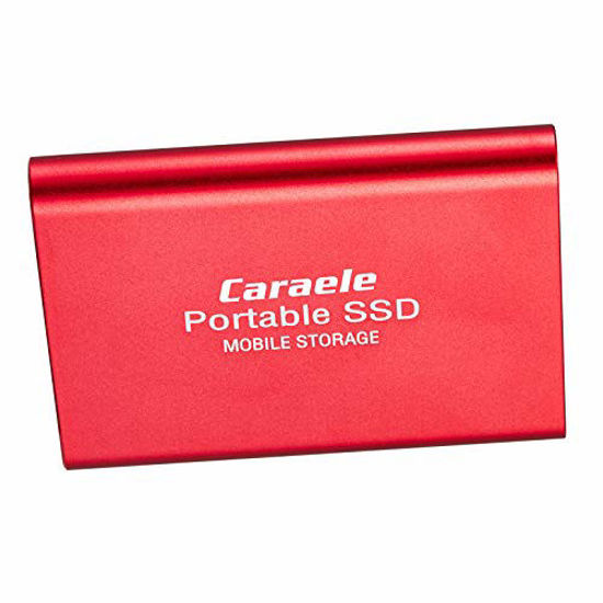 Picture of Homyl 500GB SSD External Portable Solid State Drive Compatible USB 3.1 Gen-1 and USB-C - red