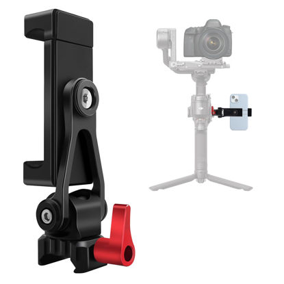 Picture of HAFOKO Aluminum Alloy Phone Tripod Mount with Cold Shoe Mount & NATO Clamp Compatible with DJI RS4/RS4 Pro/RS3/RS3 Pro/RS3 Mini Gimbal Stabilizer