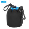 Picture of PATIKIL Camera Lens Bag, 2 Pcs 3.1" IDx3.9 H Drawstring Lens Pouch with Thick Protective Neoprene, Lens Case for DSLR Camera Lens, Water Coffee Cups, Black, Blue