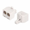 Picture of YIENFBEV Phone line Splitter, RJ11 Wall Plate Male Plug to Dual RJ11 Female Socket Adapter 2 Pack - White