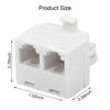 Picture of YIENFBEV Phone line Splitter, RJ11 Wall Plate Male Plug to Dual RJ11 Female Socket Adapter 2 Pack - White