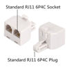 Picture of YIENFBEV Phone line Splitter, RJ11 Wall Plate Male Plug to Dual RJ11 Female Socket Adapter 2 Pack - White