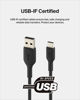 Picture of Belkin BoostCharge USB-C Cable (1M/3.3ft), USB-C to USB-A Cable, USB Type-C Cable for iPhone 16 Series, Samsung Galaxy S24, S24+, Note20, Pixel 8, Pixel 7, iPad Pro, Nintendo Switch, and More - Black