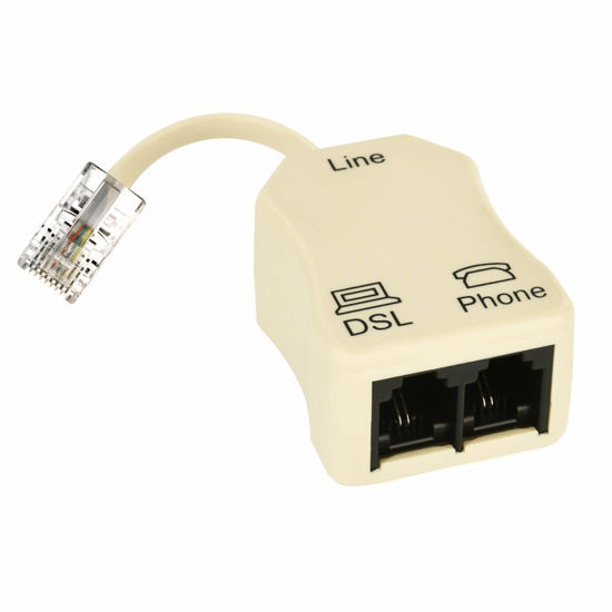 Picture of Phone Jack Splitter, in-line DSL Splitter Filter for Phone Line (1 Pcs)