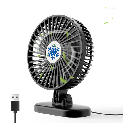 Picture of CC Store Small Desk Fan USB,Desktop Fan Portable Quiet Powerful,Table Fan with 3 Speed in Single Button,Plug in Power Fan, Adjustment Mini Fan for Desk Home Office Table Bedroom