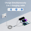 Picture of Multi Charging Cable, (2 Pack 4FT) 3 in 1 Charging Cable Nylon Braided Multi Charger Cable for Multiple Devices USB Fast Charging Cord with Type-C, Micro USB, IP Port for Most Phones/iPhones/Tablets