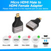 Picture of 8K Micro HDMI to HDMI Adapter (2 Pack), HDMI Female to Micro HDMI Male HDMI 2.1 Bidirectional Connector, Gold-Plated Plugs, Supports 8K@60Hz,4K@120Hz, HDR 3D, for GoPro Hero 7 6, Sony A6000 Camera