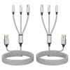 Picture of Multi Charging Cable(2Pack 4FT), 3 in 1 Charging Cable Nylon Braided Charger Cord for Multiple Devices, Universal Charger Cable with Type-C/Micro USB and IP Port, Compatible with Most Phones and More