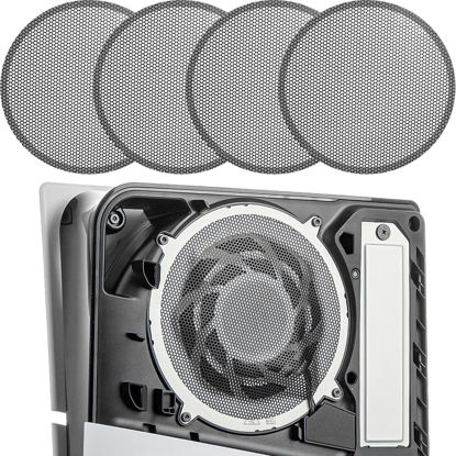 Picture of 4 Pack Dust Filter for PS5 Slim Heatsink Fan, Dust Cover with Cooling Vents for PS5 Slim Heatsink Fan