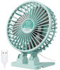 Picture of JZCreater USB Desk Fan, Mini Fan Portable, 3 Speeds Desktop Table Cooling Fan, Plug in Power Fan, Rotation Strong Wind, Quiet Personal Small Fan for Home Desktop Office Travel Bedroom, Green