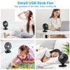 Picture of COO Small USB Desk Fan - 3 Speeds Powerful Airflow Fan, Small Mini Portable Fan for Home Office Bedroom Table & Desktop, Small Quiet Electric Fan 5 INCH - Black