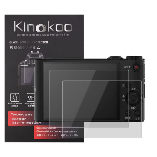 Picture of kinokoo Tempered Glass Film for SONY WX350/WX300 Crystal Clear Film Sony WX350 WX300 Screen Protector Bubble-free/Anti-scratch(2 pack)